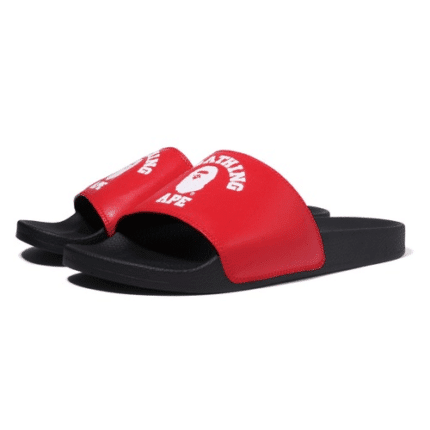 A-BATHING-APE-COLLEGE-SLIDE-SANDALS-RED
